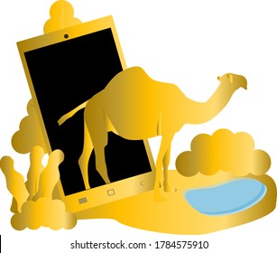 Camel of Handphone Gold Version in Eid Al-Adha