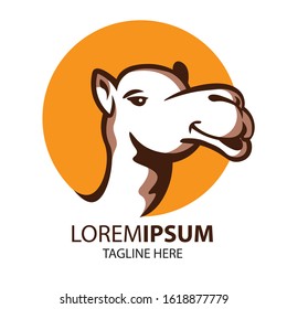 Camel head in beautiful color, good fashion brand and arabic restaurant logo