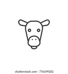 Camel head line icon, outline vector sign, linear style pictogram isolated on white. Symbol, logo illustration. Editable stroke