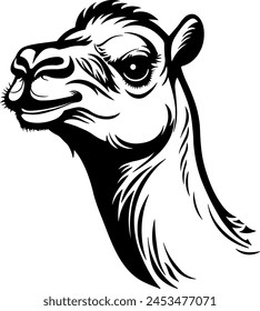 camel head silhouette without background