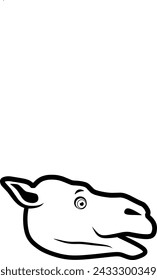 Camel head stock vector. desert animals
