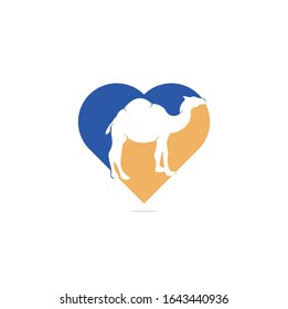 Diseño del logotipo del concepto de forma del corazón del camello plantilla de icono vectorial ilustración del icono	