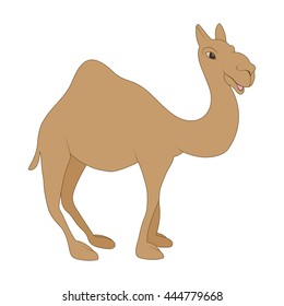 Camel icon in cartoon style on a white background