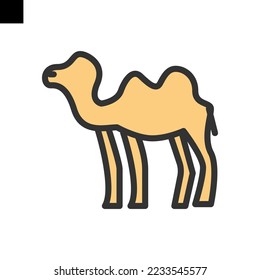 camel icon color style vector
