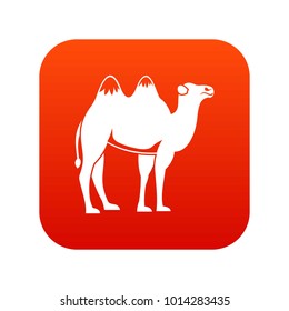 Camel icon digital red for any design isolated on white vector illustration