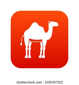 Camel icon digital red for any design isolated on white vector illustration