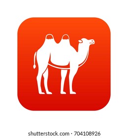 Camel icon digital red for any design isolated on white vector illustration