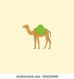 Camel Icon Flat Element. Vector Illustration Of Flat Design Camel Icon Dromedary Isolated On Clean Background. 