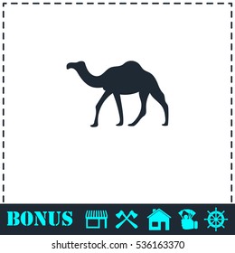 Camel icon flat. Simple vector symbol and bonus icon