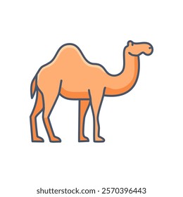 Camel icon in flat style. Animal vector illustration on white isolated background. Camels business concept.