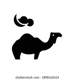 camel icon glyph style vector for your design