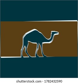 Camel icon in linear style vector image
for Islamic greeting card, Ramadan Kareem ,muslim holiday Eid Al-Adha