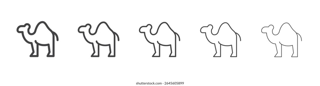 Símbolo de vetor de ilustração de contorno de ícone de camelo