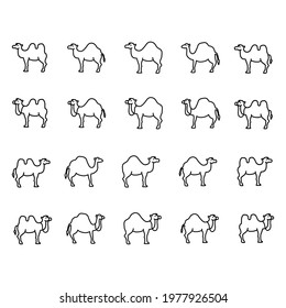 Camel Icon Set Vector On Trendy Design.