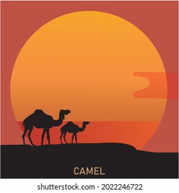 Camel icon silhouette vector illustration logo design.
