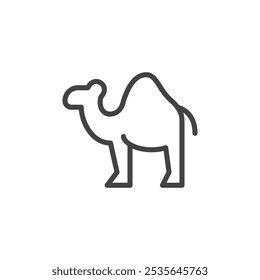 Camel icon Thin outline art symbol