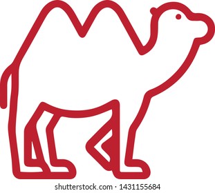 Camel icon in trendy flat style isolated on white background. Camel symbol. Vector illustration