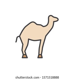 camel icon vector filled outline style design
