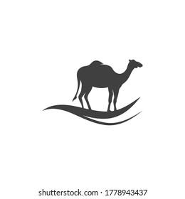 Plantilla de diseño de ilustración de vector de icono de camello
