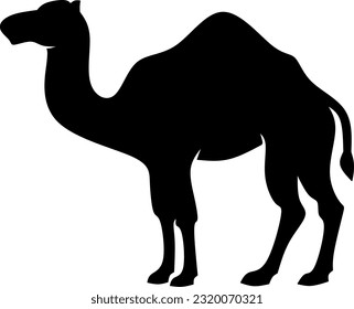 Camel icon vector illustration. Silhouette camel dromedary icon for livestock, food, animal and eid al adha event. Graphic resource for qurban design in islam and muslim culture