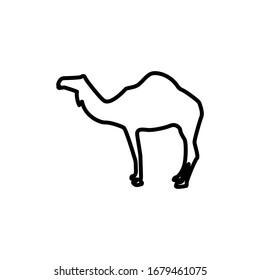 camel icon vector outline style design 
