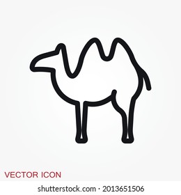 Camel icon. Vector symbol African animal for web and design.