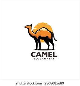 Camel illustration mascot logo design