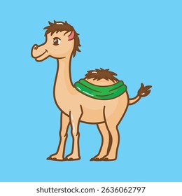 design de estilo de desenho animado de vetor de ilustração de camelo para design de ativo de aplicativo infantil