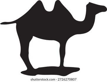 Imagen de camello en el fondo blanco de la silueta.