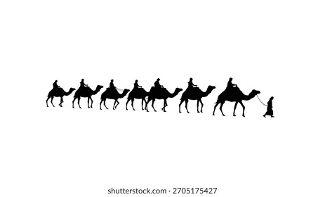 Camello Karwan Ilustración vectorial. Camellos