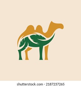 Logotipo de ecología de la naturaleza de la hoja de camello