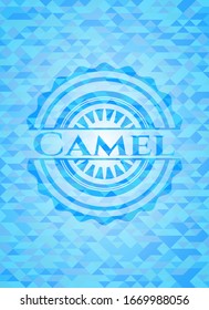 Emblema de mosaico azul claro del camello