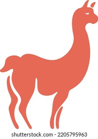 camel like animal vector art logo for branding made with simple lines with orange colour
