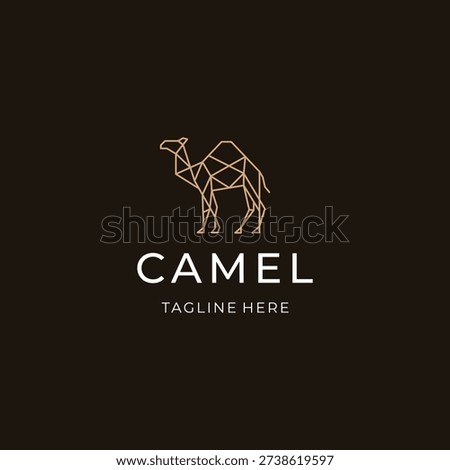Camel line art logo with clean strokes symbolizing endurance and resilience.