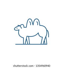 Camel line icon concept. Camel flat  vector symbol, sign, outline illustration.