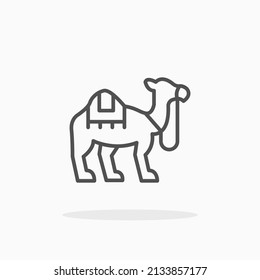 Camel line icon. Editable stroke and pixel perfect. Can be used for digital product, presentation, print design and more.