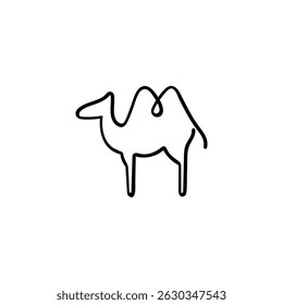 Design de Ícone de Estilo de Linha de Camelo