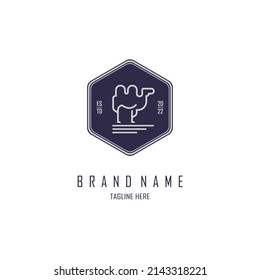 camel line style logo template design for brand or company and other