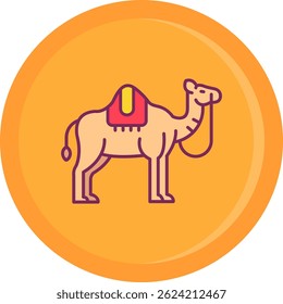 Diseño de icono de Vector de línea de camello