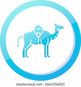 Diseño de icono de Vector de línea de camello