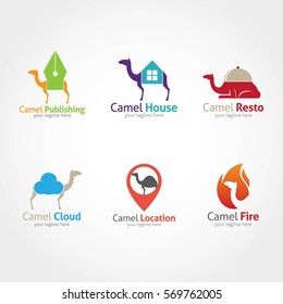 Camel Logo Design Template. Flat Style Design