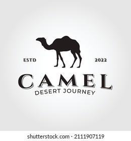 camel logo design template,vintage camel vector illustration