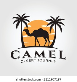 camel logo design template,vintage camel vector illustration