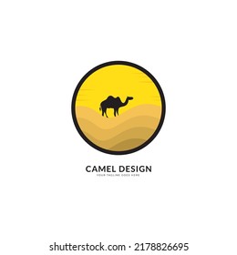 camel logo design template,vintage camel vector illustration