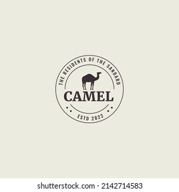 camel logo design vector graphic icon symbol illustration