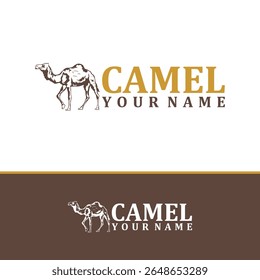 Camel logo design vector. Silhouette Camel Template Illustration. Icon Symbol
