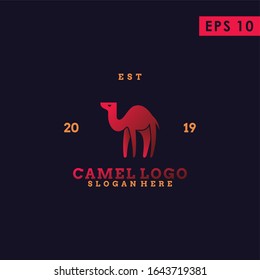 Camel Logo Design Vector Template With Gradient Colour