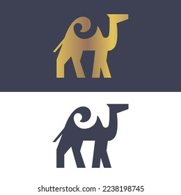 Camel logo, full-length with pattern elements, stylish solution