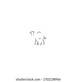 camel logo icon design with simple line art style