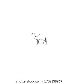 camel logo icon design with simple line art style